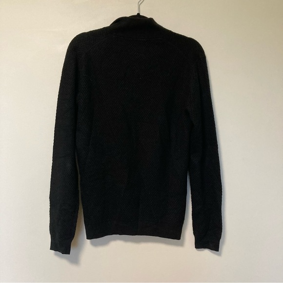Ted Baker black wool blend quarter zip sweater - Picture 3 of 7